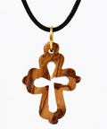 Olive Wood Pendant_ Hollow Roman Cross