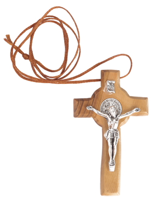 Olive Wood Pendant_ St. Benedict Cross