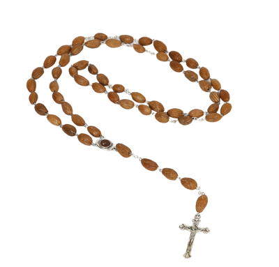 Olive Wood Rosary_ Olive Pits Beads and Jerusalem Soil