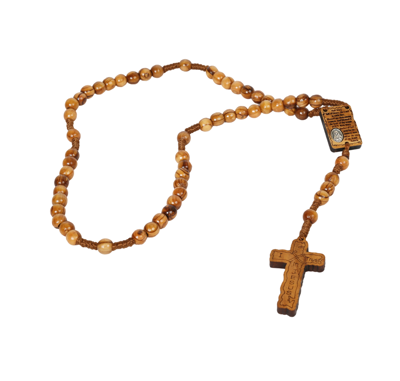 Olive Wood Rosary_ Hail Mary Prayer Centerpiece