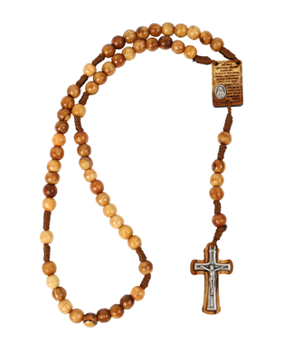 Olive Wood Rosary_ Hail Mary Prayer Centerpiece