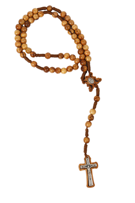 Olive Wood Rosary_ Silver Oxide Icon and Cross