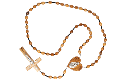 Olive Wood Rosary_ Wall Rosary with Holy Family