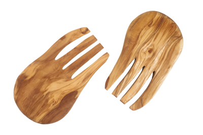 Olive Wood Salad Hands